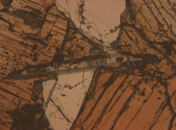 Thin Section Photograph of Apollo 15 Sample 15085,11 in Reflected Light at 10x Magnification and 0.7 mm Field of View (View #4)