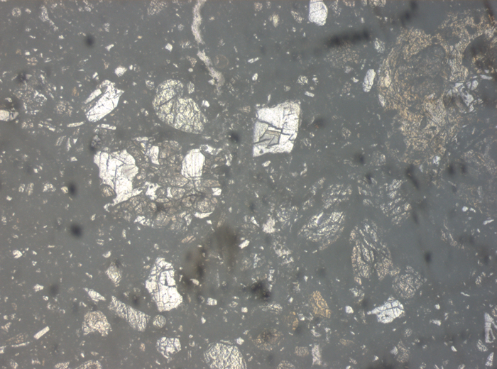 Thin Section Photograph of Apollo 15 Sample 15086,32 in Reflected Light at 2.5x Magnification and 2.85 mm Field of View (View #1)
