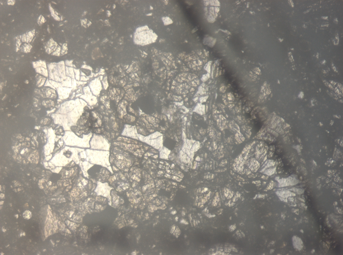 Thin Section Photograph of Apollo 15 Sample 15086,32 in Reflected Light at 5x Magnification and 1.4 mm Field of View (View #2)