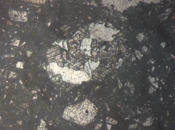Thin Section Photograph of Apollo 15 Sample 15086,32 in Reflected Light at 5x Magnification and 1.4 mm Field of View (View #3)