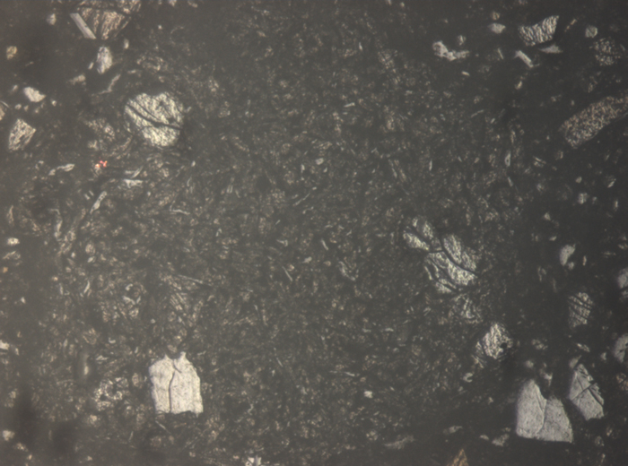 Thin Section Photograph of Apollo 15 Sample 15086,32 in Reflected Light at 5x Magnification and 1.4 mm Field of View (View #5)