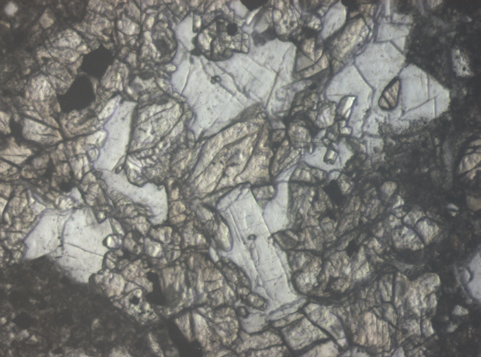 Thin Section Photograph of Apollo 15 Sample 15086,32 in Reflected Light at 10x Magnification and 0.7 mm Field of View (View #6)