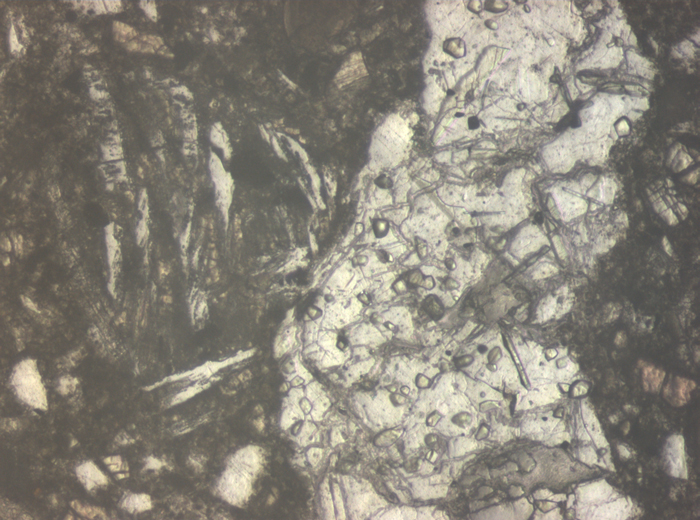Thin Section Photograph of Apollo 15 Sample 15086,32 in Reflected Light at 10x Magnification and 0.7 mm Field of View (View #9)