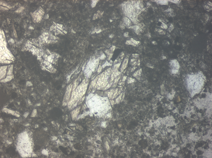Thin Section Photograph of Apollo 15 Sample 15086,32 in Reflected Light at 10x Magnification and 0.7 mm Field of View (View #10)