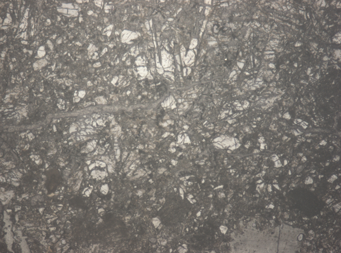 Thin Section Photograph of Apollo 15 Sample 15095,4 in Reflected Light at 5x Magnification and 1.4 mm Field of View (View #1)