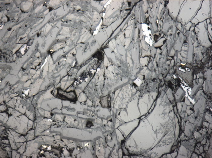 Thin Section Photograph of Apollo 15 Sample 15118,18 in Reflected Light at 5x Magnification and 1.4 mm Field of View (View #3)