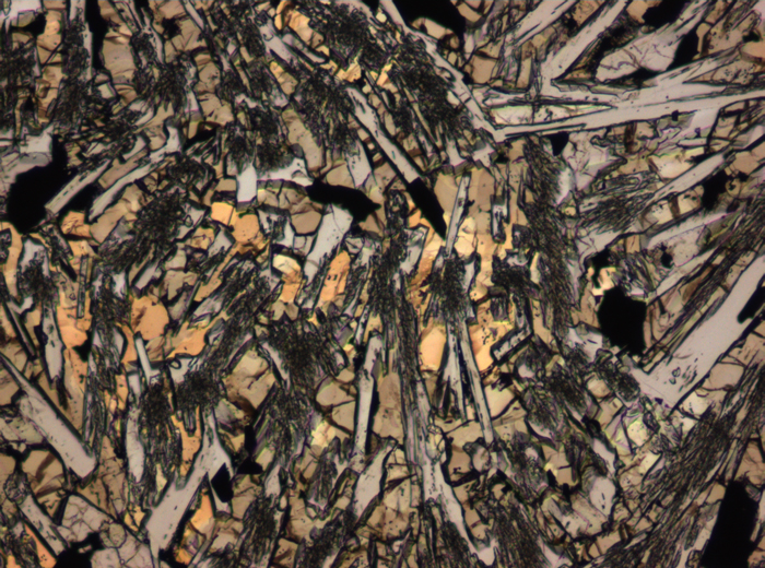 Thin Section Photograph of Apollo 15 Sample 15118,18 in Plane-Polarized Light at 10x Magnification and 0.7 mm Field of View (View #6)