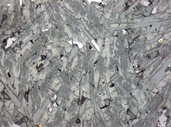 Thin Section Photograph of Apollo 15 Sample 15118,18 in Reflected Light at 10x Magnification and 0.7 mm Field of View (View #6)