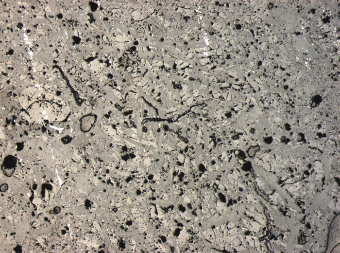 Thin Section Photograph of Apollo 15 Sample 15206,31 in Reflected Light at 2.5x Magnification and 2.85 mm Field of View (View #1)