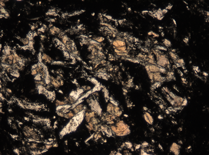 Thin Section Photograph of Apollo 15 Sample 15206,31 in Plane-Polarized Light at 5x Magnification and 1.4 mm Field of View (View #2)