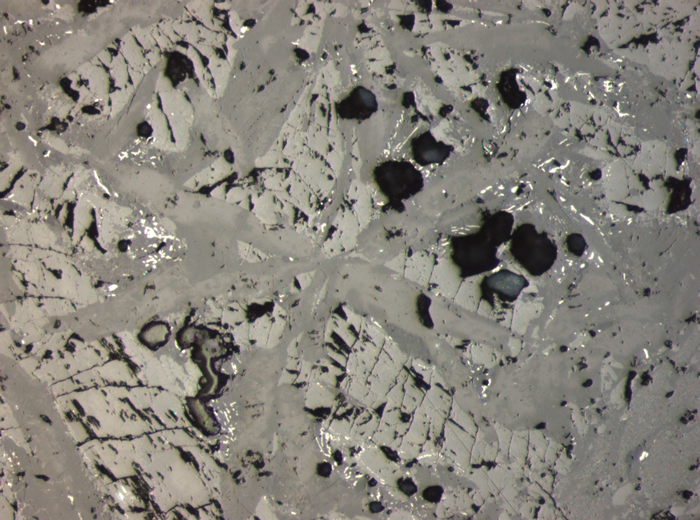 Thin Section Photograph of Apollo 15 Sample 15206,31 in Reflected Light at 10x Magnification and 0.7 mm Field of View (View #3)