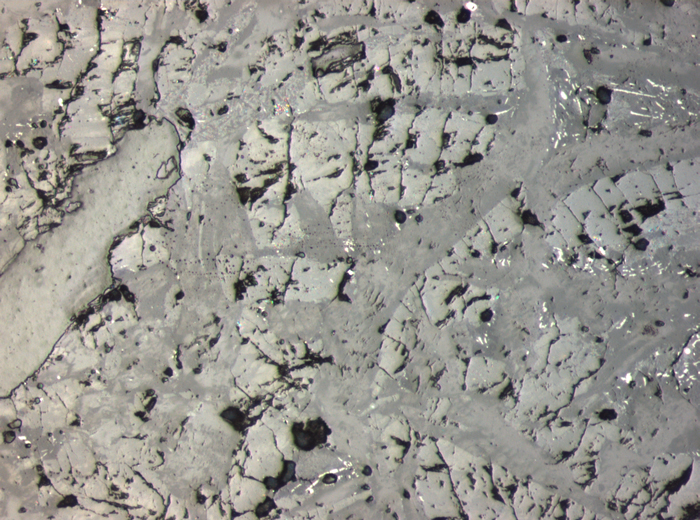 Thin Section Photograph of Apollo 15 Sample 15206,31 in Reflected Light at 10x Magnification and 0.7 mm Field of View (View #4)