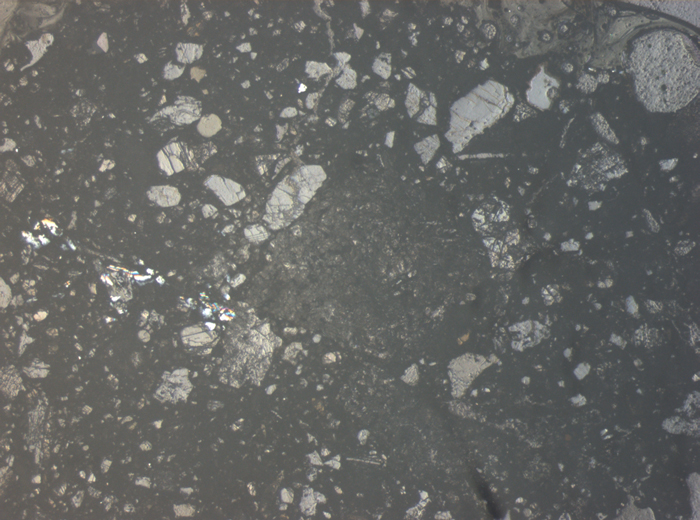Thin Section Photograph of Apollo 15 Sample 15255,38 in Reflected Light at 2.5x Magnification and 2.85 mm Field of View (View #1)