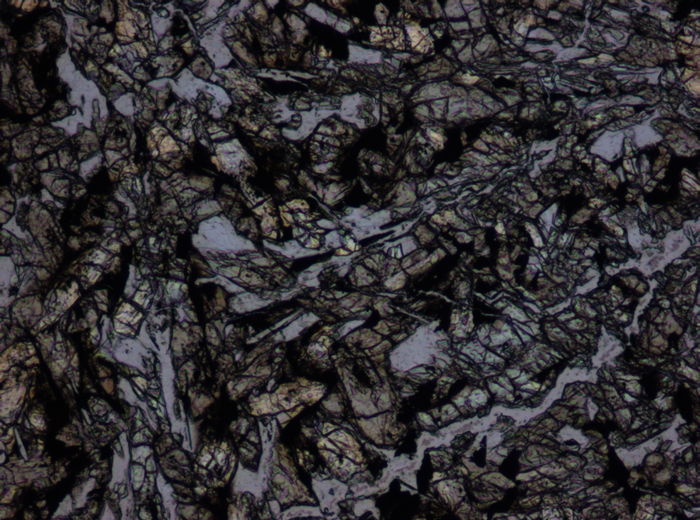 Thin Section Photograph of Apollo 15 Sample 15256,20 in Plane-Polarized Light at 10x Magnification and 0.7 mm Field of View (View #3)