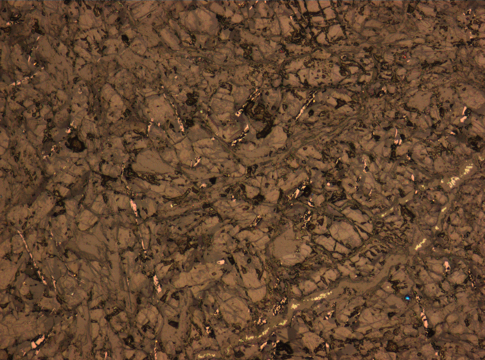 Thin Section Photograph of Apollo 15 Sample 15256,20 in Reflected Light at 10x Magnification and 0.7 mm Field of View (View #3)