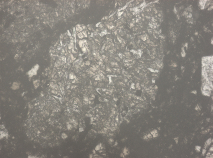 Thin Section Photograph of Apollo 15 Sample 15257,4 in Reflected Light at 10x Magnification and 0.7 mm Field of View (View #4)