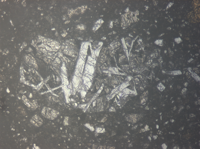 Thin Section Photograph of Apollo 15 Sample 15265,11 in Reflected Light at 5x Magnification and 1.4 mm Field of View (View #2)