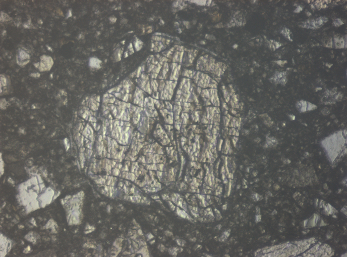 Thin Section Photograph of Apollo 15 Sample 15265,11 in Reflected Light at 10x Magnification and 0.7 mm Field of View (View #4)