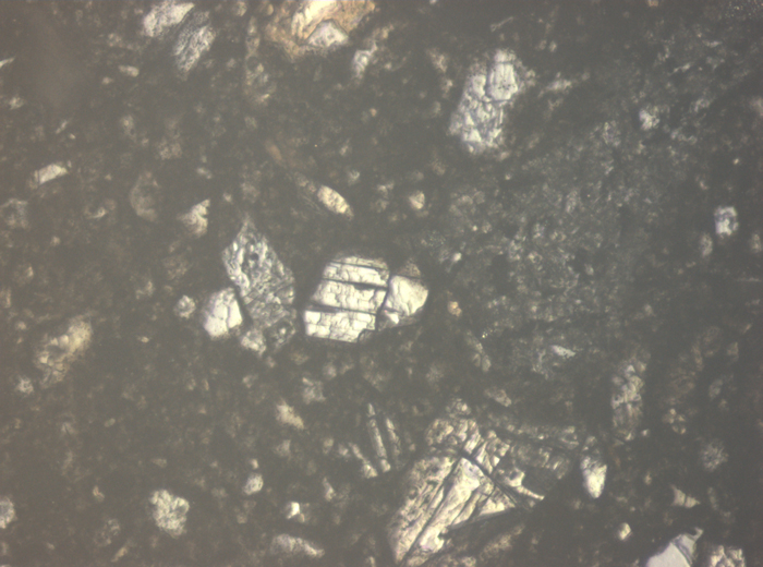 Thin Section Photograph of Apollo 15 Sample 15265,11 in Reflected Light at 10x Magnification and 0.7 mm Field of View (View #6)