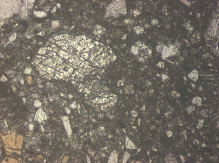 Thin Section Photograph of Apollo 15 Sample 15265,11 in Reflected Light at 10x Magnification and 0.7 mm Field of View (View #7)