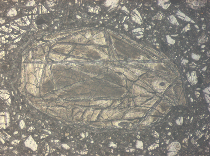 Thin Section Photograph of Apollo 15 Sample 15266,17 in Reflected Light at 10x Magnification and 0.7 mm Field of View (View #2)