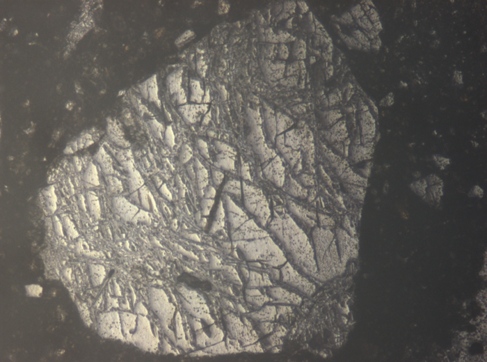 Thin Section Photograph of Apollo 15 Sample 15298,5 in Reflected Light at 5x Magnification and 1.4 mm Field of View (View #2)