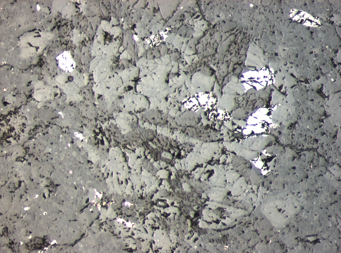 Thin Section Photograph of Apollo 15 Sample 15299,204 in Reflected Light at 10x Magnification and 0.7 mm Field of View (View #3)