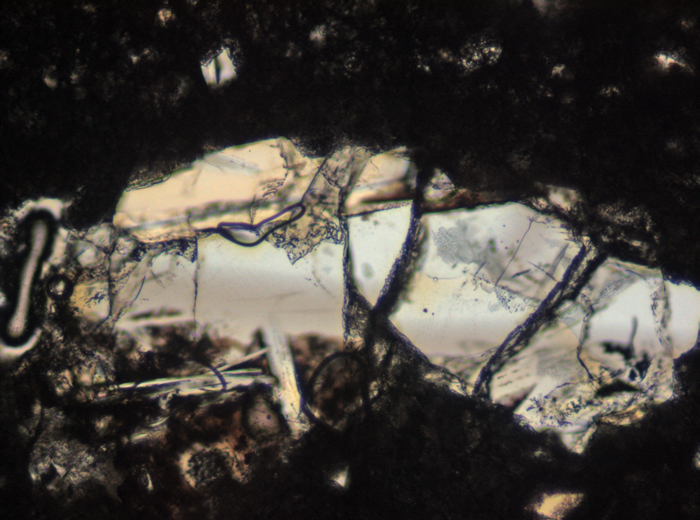Thin Section Photograph of Apollo 15 Sample 15405,147 in Plane-Polarized Light at 10x Magnification and 0.7 mm Field of View (View #2)