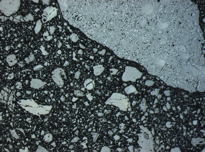Thin Section Photograph of Apollo 15 Sample 15425,10 in Reflected Light at 2.5x Magnification and 2.85 mm Field of View (View #1)