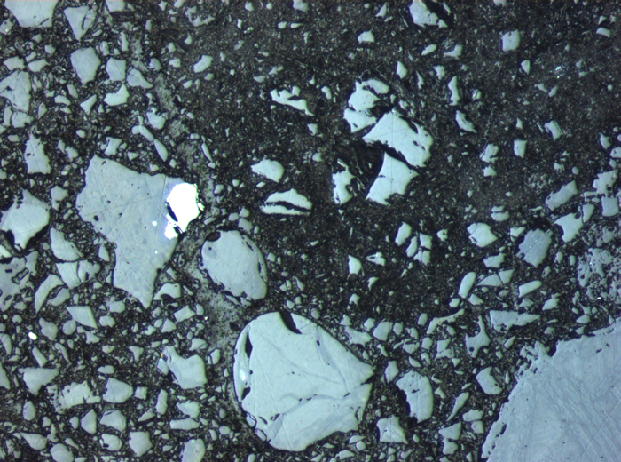 Thin Section Photograph of Apollo 15 Sample 15425,10 in Reflected Light at 10x Magnification and 0.7 mm Field of View (View #3)