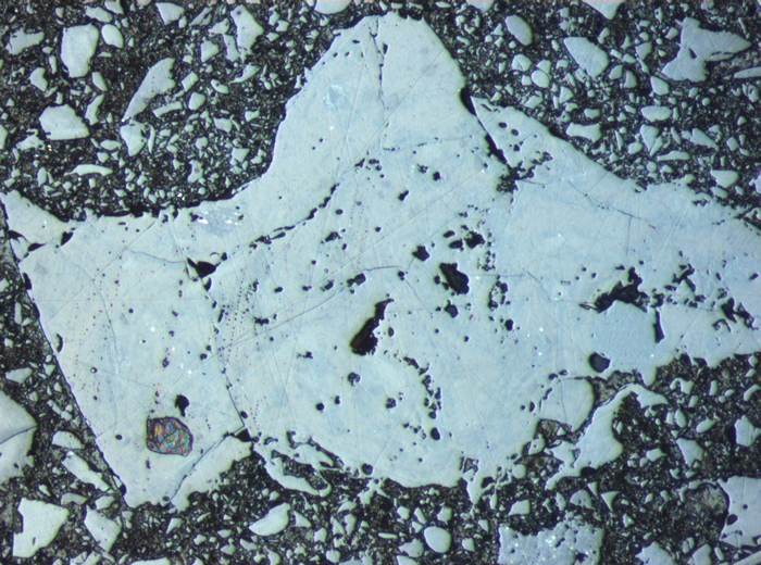 Thin Section Photograph of Apollo 15 Sample 15425,10 in Reflected Light at 10x Magnification and 0.7 mm Field of View (View #6)