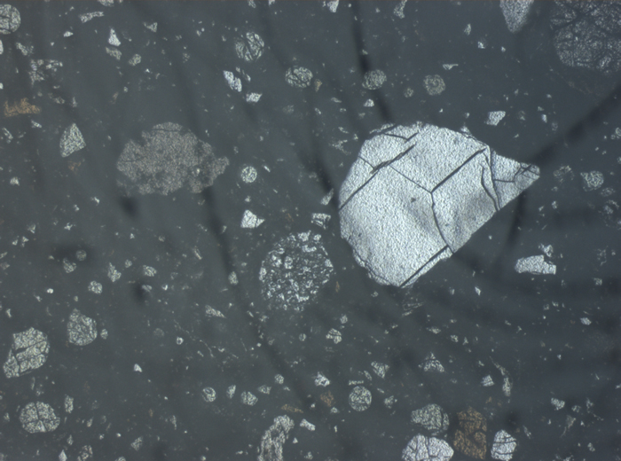 Thin Section Photograph of Apollo 15 Sample 15426,21 in Reflected Light at 2.5x Magnification and 2.85 mm Field of View (View #2)