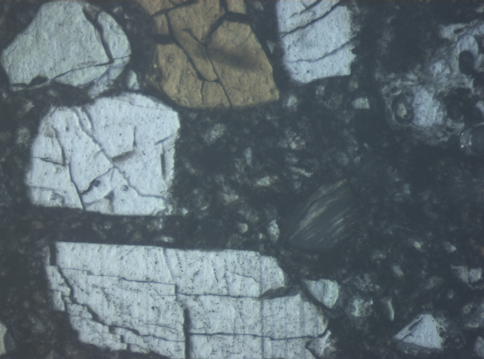 Thin Section Photograph of Apollo 15 Sample 15426,21 in Reflected Light at 10x Magnification and 0.7 mm Field of View (View #4)