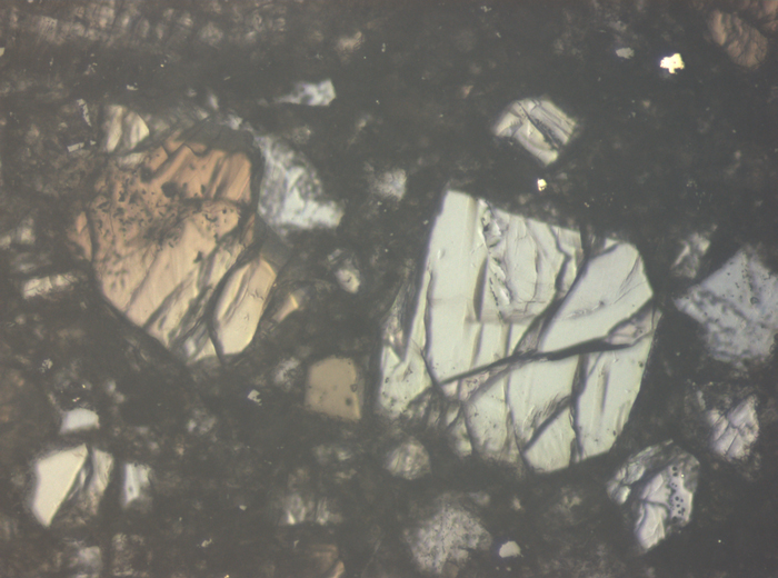 Thin Section Photograph of Apollo 15 Sample 15465,94 in Reflected Light at 10x Magnification and 0.7 mm Field of View (View #7)