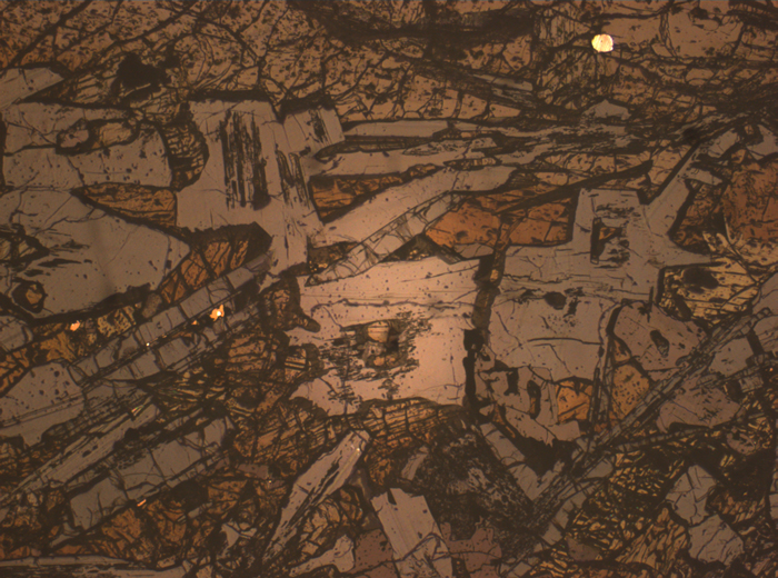 Thin Section Photograph of Apollo 15 Sample 15475,150 in Reflected Light at 2.5x Magnification and 2.85 mm Field of View (View #1)