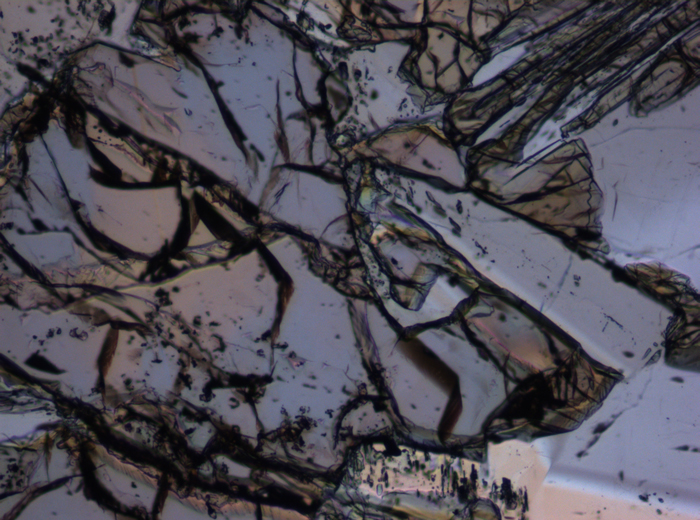 Thin Section Photograph of Apollo 15 Sample 15475,150 in Plane-Polarized Light at 10x Magnification and 0.7 mm Field of View (View #4)