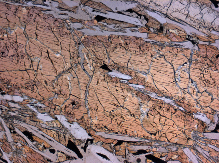 Thin Section Photograph of Apollo 15 Sample 15476,35 in Plane-Polarized Light at 2.5x Magnification and 2.85 mm Field of View (View #2)