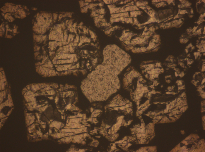 Thin Section Photograph of Apollo 15 Sample 15485,6 in Reflected Light at 10x Magnification and 0.7 mm Field of View (View #5)