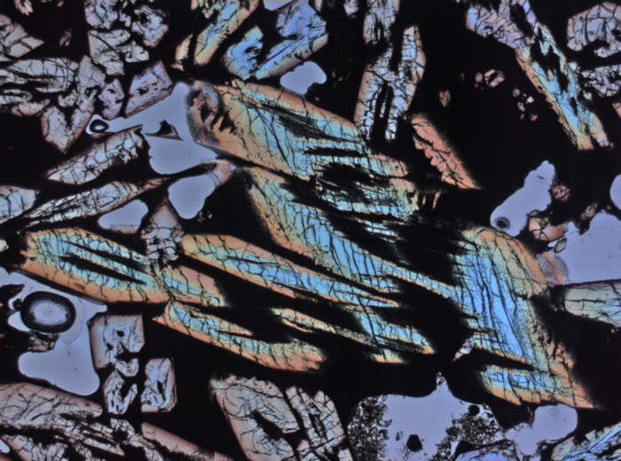 Thin Section Photograph of Apollo 15 Sample 15486,29 in Plane-Polarized Light at 2.5x Magnification and 2.85 mm Field of View (View #2)