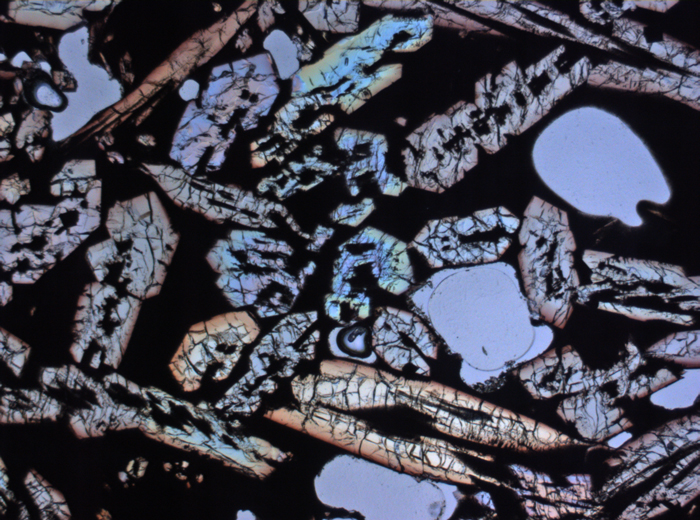 Thin Section Photograph of Apollo 15 Sample 15486,29 in Plane-Polarized Light at 2.5x Magnification and 2.85 mm Field of View (View #3)