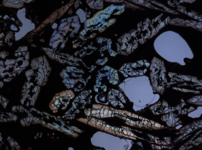 Thin Section Photograph of Apollo 15 Sample 15486,29 in Plane-Polarized Light at 2.5x Magnification and 2.85 mm Field of View (View #3)