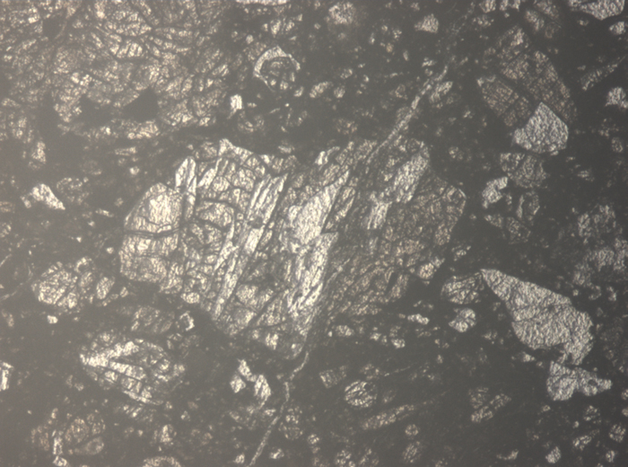 Thin Section Photograph of Apollo 15 Sample 15498,8 in Reflected Light at 5x Magnification and 1.4 mm Field of View (View #3)