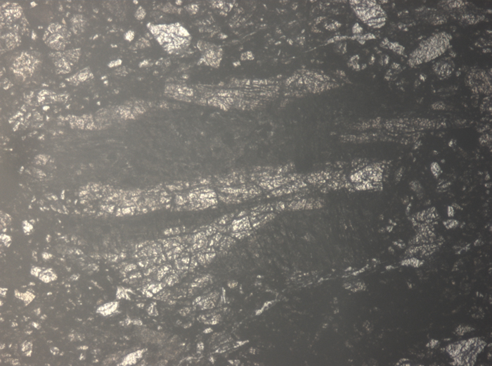 Thin Section Photograph of Apollo 15 Sample 15498,8 in Reflected Light at 5x Magnification and 1.4 mm Field of View (View #4)