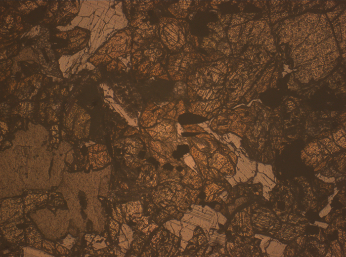 Thin Section Photograph of Apollo 15 Sample 15536,5 in Reflected Light at 2.5x Magnification and 2.85 mm Field of View (View #1)