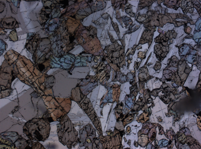 Thin Section Photograph of Apollo 15 Sample 15536,5 in Plane-Polarized Light at 2.5x Magnification and 2.85 mm Field of View (View #3)