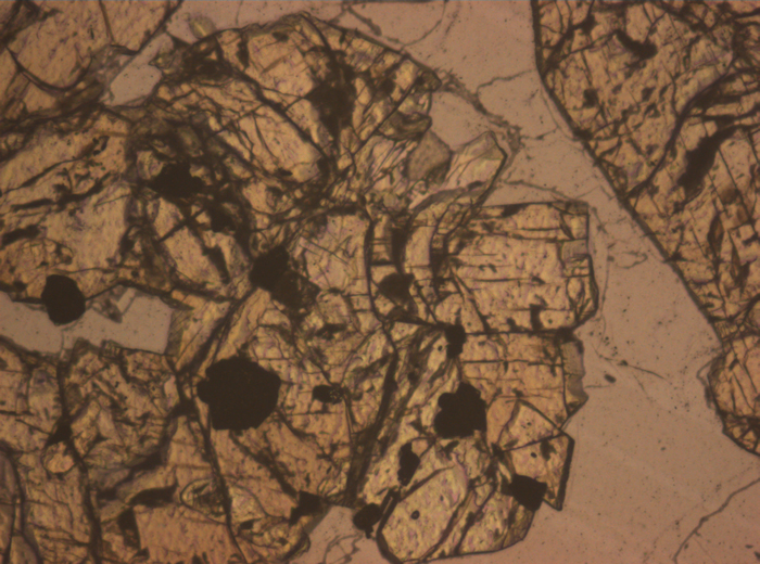 Thin Section Photograph of Apollo 15 Sample 15536,5 in Reflected Light at 10x Magnification and 0.7 mm Field of View (View #5)