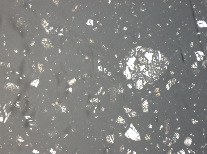 Thin Section Photograph of Apollo 15 Sample 15558,17 in Reflected Light at 2.5x Magnification and 2.85 mm Field of View (View #1)