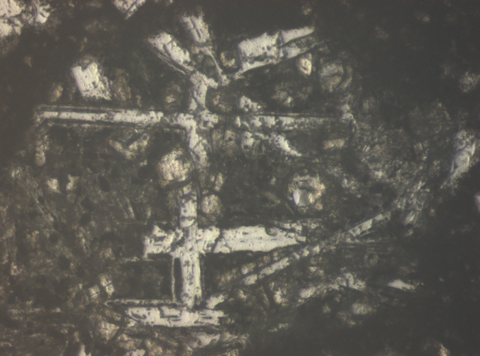 Thin Section Photograph of Apollo 15 Sample 15558,17 in Reflected Light at 10x Magnification and 0.7 mm Field of View (View #3)