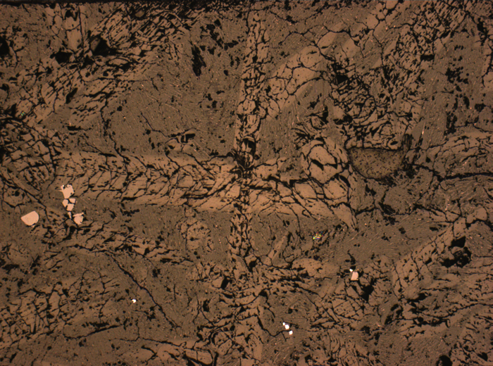 Thin Section Photograph of Apollo 15 Sample 15595,37 in Reflected Light at 2.5x Magnification and 2.85 mm Field of View (View #3)