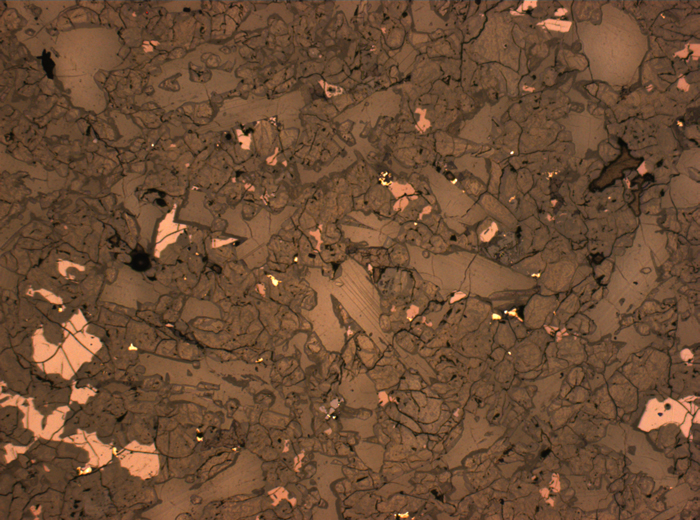 Thin Section Photograph of Apollo 15 Sample 15598,12 in Reflected Light at 2.5x Magnification and 2.85 mm Field of View (View #1)